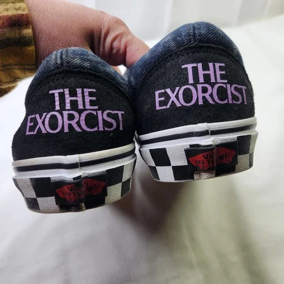 VANS The Exorcist Checkerboard Sneakers Mens Size 8.5 Womens Size 10 Black White - Picture 8 of 14